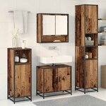 vidaXL Ensemble de mobilier de salle de bain 3 Pièces Bois Ancien