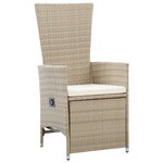 vidaXL Ensemble de salle à manger de jardin 7 pièces avec coussins Beige Poly Rattan