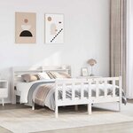 vidaXL Cadre de lit sans matelas blanc 140x190 cm bois de pin massif