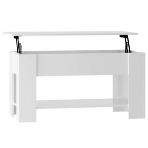 vidaXL Table basse blanc brillant 101x49x52 cm bois d'ingénierie