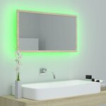 vidaXL Miroir LED de salle de bain Chêne sonoma 80x8 5x37 cm Acrylique