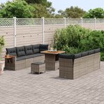 vidaXL Ensemble de canapé de jardin 11 Pièces Gris polyrotin