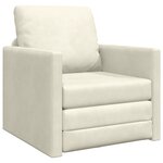 vidaXL Sofa-lit 2-en-1 Crème 74x77x81 cm Velours