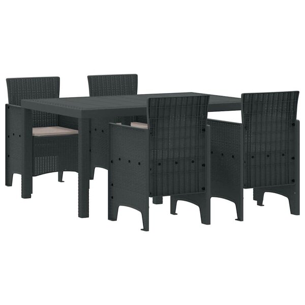 vidaXL Ensemble de salle à manger pour jardin 5 Pièces Anthracite