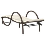 vidaXL Chaises longues lot de 2 avec coussins marron résine tressée