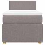 vidaXL Sommier à lattes de lit avec matelas Taupe 100x200 cm Tissu