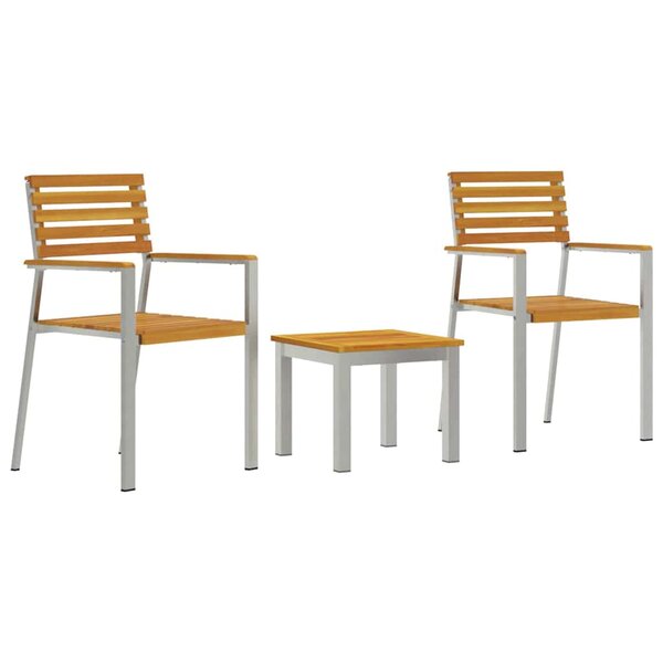 vidaXL Ensemble de salle à manger pour jardin 3 Pièces Marron