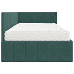 vidaXL Cadre de lit d'angle avec matelas 2 pc Vert foncé 100 x 200 cm