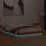 vidaXL Cadre de lit à LED sans matelas 160x200 cm bois massif