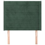vidaXL Tête de lit avec oreilles Vert foncé 103x16x118/128 cm Velours