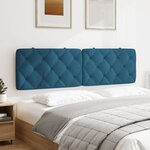 vidaXL Coussin de tête de lit bleu 180 cm velours