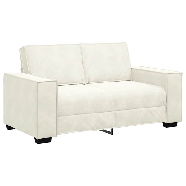 vidaXL Canapé à 2 places Crème 120 cm Velours