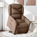 vidaXL Fauteuil inclinable électrique marron tissu