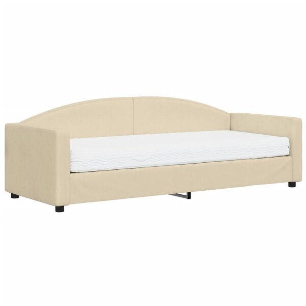 vidaXL Lit de jour avec matelas crème 80x200 cm tissu