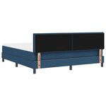 vidaXL Lit à ressorts avec tête de lit Bleu 180 x 200 cm tissu