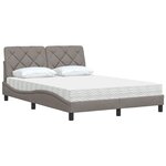 vidaXL Lit avec matelas taupe 120x200 cm tissu