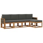 vidaXL Ensemble de canapés d'extérieur 5 pc Naturel et Anthracite
