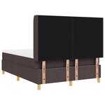 Lit Box Spring vidaXL avec Matelas en Marron Foncé  140x190 cm  Tissu