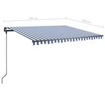vidaXL Auvent manuel rétractable avec LED 400x350 cm Bleu et blanc