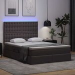 vidaXL Lit avec rangement et LED Gris 140 x 200 cm Simili cuir