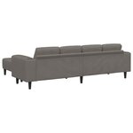 vidaXL Canapé Gris clair 250 x 188 x 76 cm Tissu en velours côtelé