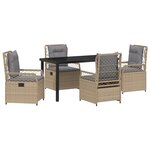 vidaXL Ensemble de salle à manger de jardin 5 pièces Beige Rattan Poly