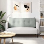 vidaXL Coussin de Dos Gris clair 120 x 24 x 50 cm Velours