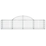 vidaXL Paniers à gabions arqués 14 Pièces 200x50x40/60 cm fer galvanisé