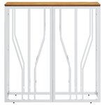 vidaXL Table console argenté acier inoxydable et bois massif d'acacia