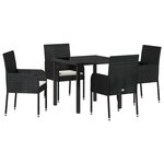 vidaXL Ensemble de salle à manger pour jardin 5 Pièces Noir polyrotin