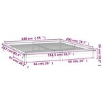 vidaXL Cadre de lit à LED sans matelas 140x200 cm bois massif