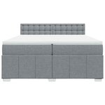 vidaXL Sommier à lattes de lit avec matelas Gris clair 200x200cm Tissu