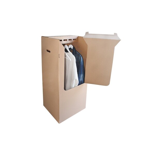 Pack and Move - Carton penderie déménagement - 50 x 50 x 120 cm - Carton renforcé - 1 marqueur offert