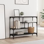 vidaXL Table console noir 100x30x75 cm bois d'ingénierie