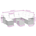 vidaXL Salon de jardin avec coussins 8 Pièces beige résine tressée