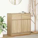 vidaXL Buffet avec tiroir chêne sonoma 80x34x76 cm bois d'ingénierie