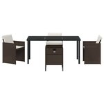 vidaXL Ensemble de salle à manger de jardin 5 pièces avec coussins marron rattan synthétique