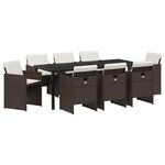 vidaXL Ensemble de salle à manger pour jardin 9 Pièces Marron polyrotin