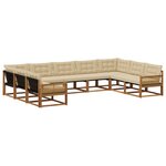 vidaXL Ensemble de canapés d'extérieur 9 pc Naturel et Beige