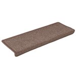 vidaXL Tapis d'escalier 30 pièces 65 x 21 x 4 cm Marron Bord rectangulaire