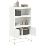 vidaXL Buffet haut blanc 68 5x38 5x123 5 cm acier
