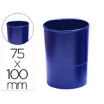 Pot a crayons q-connect plastique hauteur mm diametre mm coloris bleu opaque