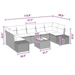 vidaXL Ensemble de canapé de jardin 8 Pièces Beige Rouge 55 x 55 x 37 cm
