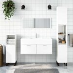 vidaXL Armoire de bain avec miroir blanc brillant bois d'ingénierie