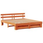 vidaXL Cadre de lit Marron cire 200 x 200 cm Bois massif en pin