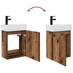vidaXL Meuble de salle de bain avec robinet Bois ancien
