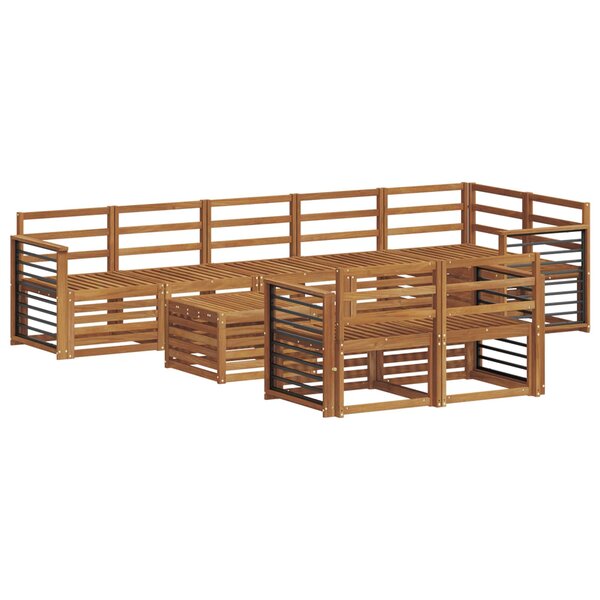 vidaXL Ensemble de canapés d'extérieur 9 pc Naturel Polyester