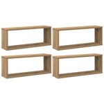vidaXL Étagères cube murales 4 Pièces chêne artisanal 60x15x23 cm