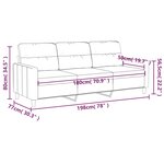 vidaXL Canapé à 3 places Crème 180 cm Tissu