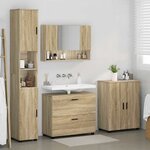 vidaXL Ensemble de mobilier de salle de bain 4 Pièces Chêne Sonoma